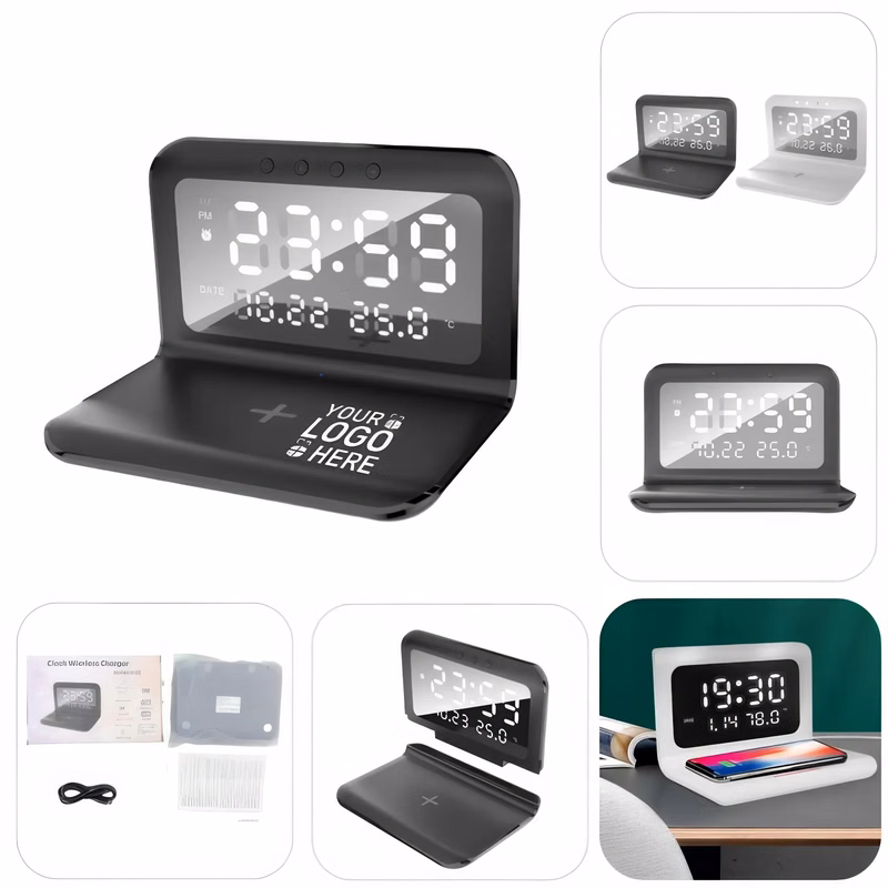 Foldable Alarm Clock Wireless Charger