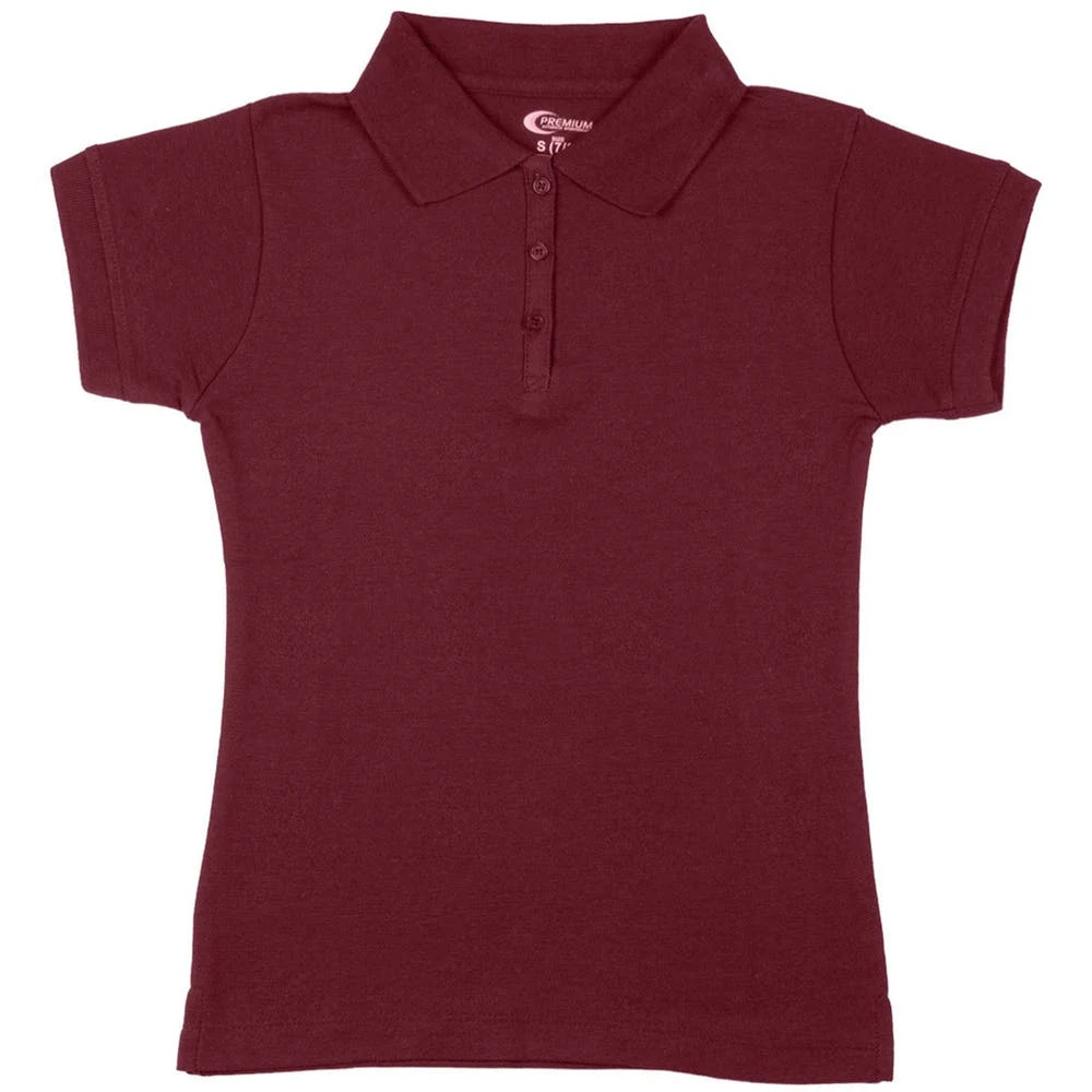 Girls' Polo Shirts - Burgundy Size 3/4 (XXS) 1