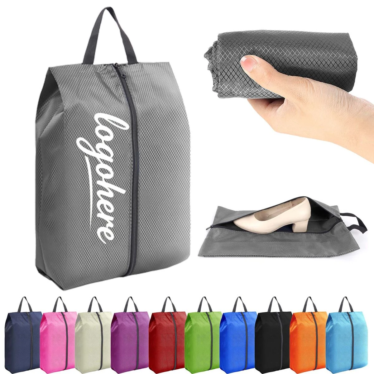 Shoe Organizer with Zipper Closure 1