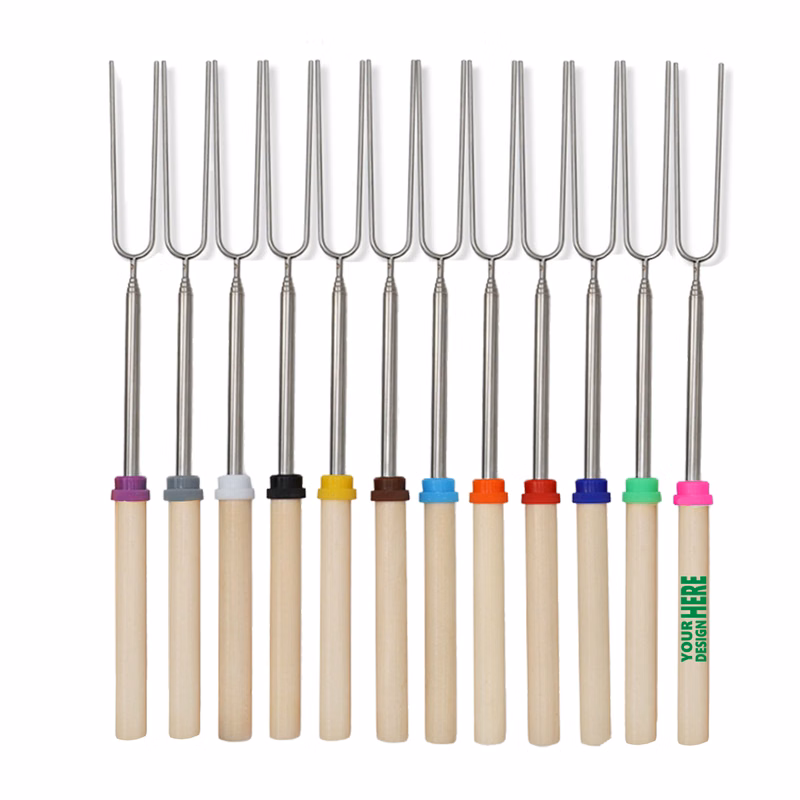 MOQ 50 Durable Stainless Steel Telescopic BBQ Skewers