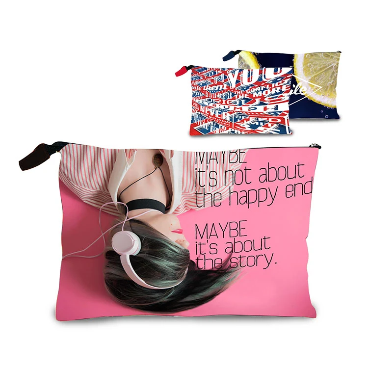 Full color Edge-to-Edge Zippered 5 oz. Cotton Large Pouch 1