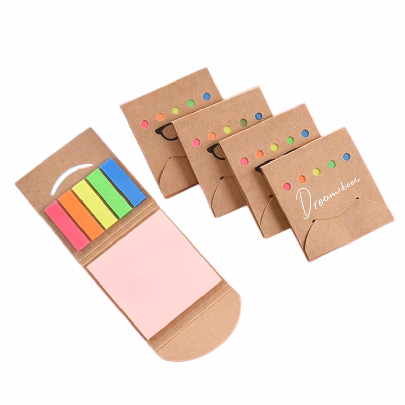 Efficient Indexed Sticker Note Pad With Durable Cowhide Shell