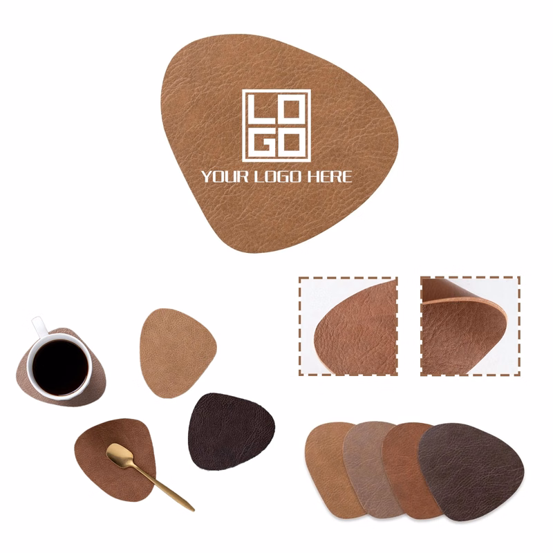Teardrop PU Leather Insulated Coaster MOQ50pcs