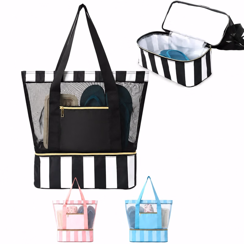 Oxford Beach Tote Bag Dual Sections