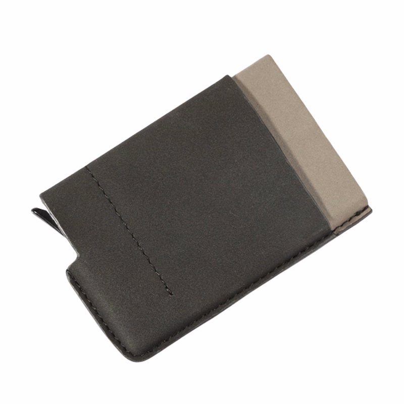 Vintage RFID Blocking Aluminum Card Holder Wallet - PU Leather Multi Slot ID Credit Card Case