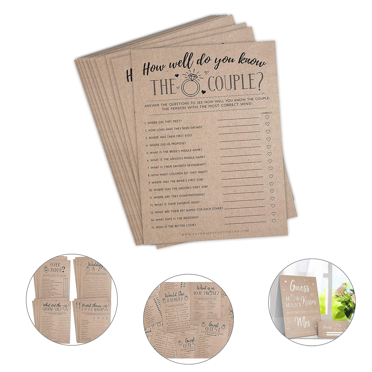 The Couples Guessing Question Pack Engagement Heavy Cardstock 1