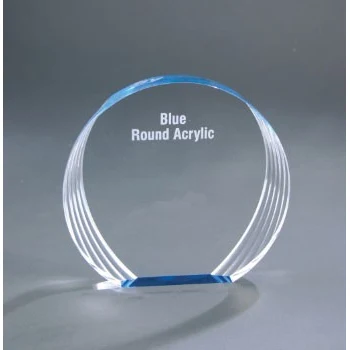 6 1/2" x 6" Blue Round Acrylic Award 1
