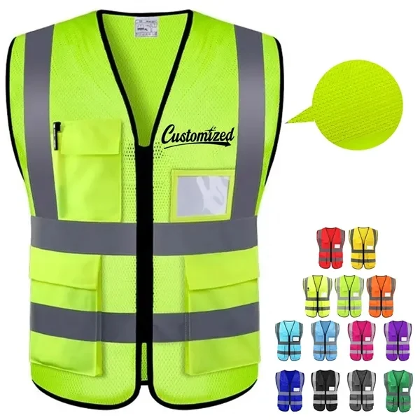 Custom Bright High Visibility Safety Vest — Reflective Workwear Essential 1
