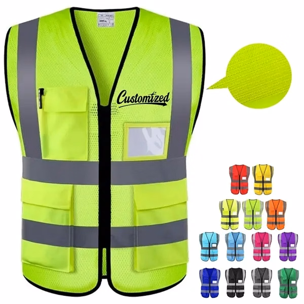 Custom Bright High Visibility Safety Vest — Reflective Workwear Essential