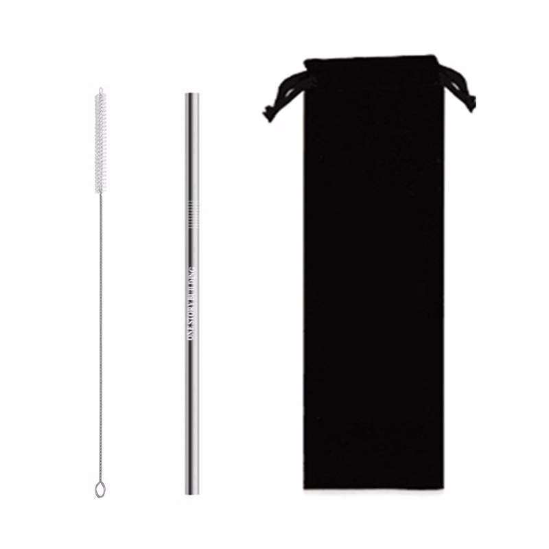 Stainless Steel Straw With A Reusable Pouch