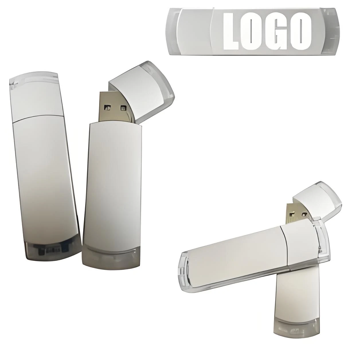 Classic Metal USB Flash Drive W/ Plastic Accents (512MB) 1