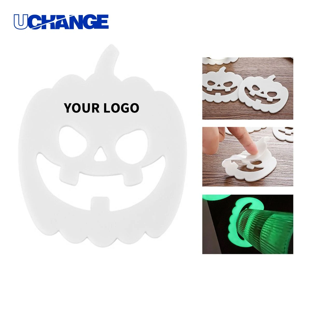 Pumpkin Coaster PVC Glow Effect 4.09" x 3.94" x 0.16" 1