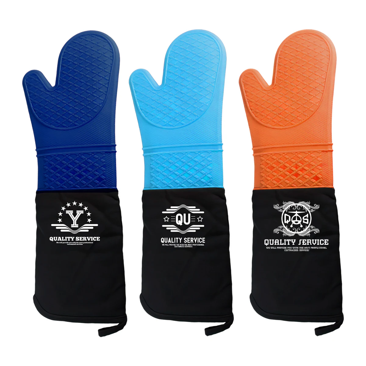 20'' 165g Extra-Long Heat-Resistant Silicone Oven Gloves 1