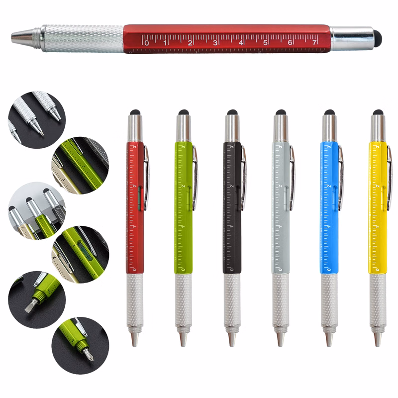 Versatile Ballpoint Pen Ruler Stylus Level