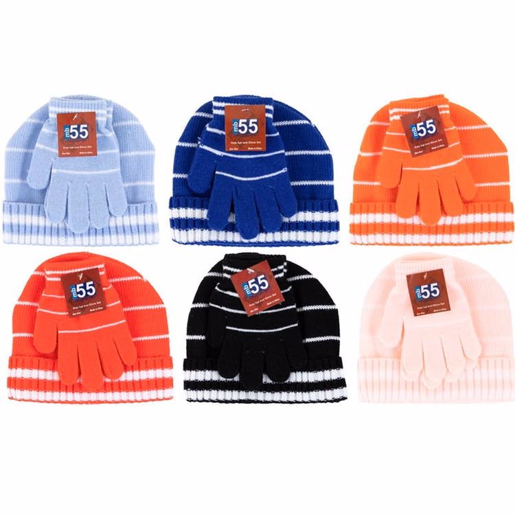 Kids' Knit Hat & Glove Sets - Assorted Stripes