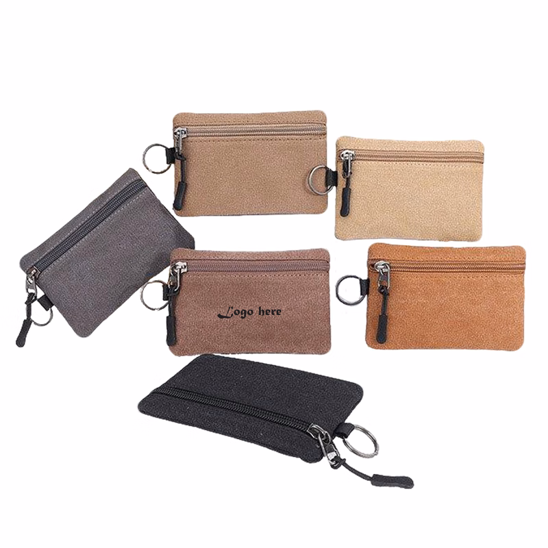 Portable Buckle Canvas Mini Wallet Coin Key Storage Bag