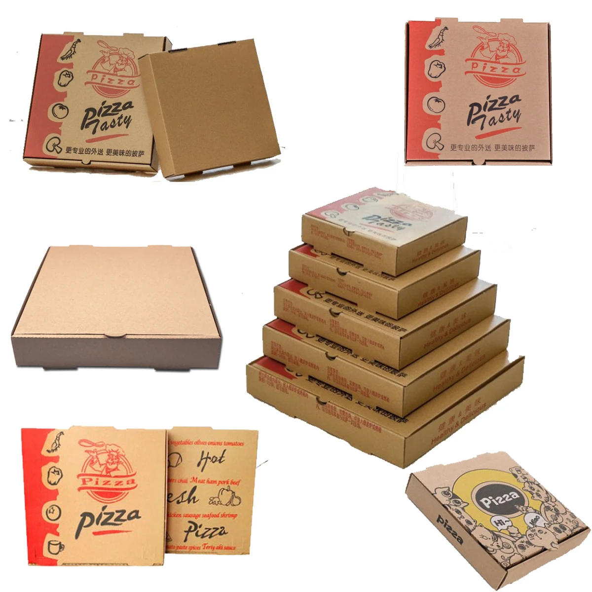6" Custom Full Color Pizza Box 1