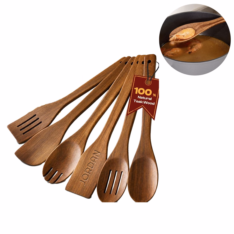 6-Piece Teak Wood Utensils Set
