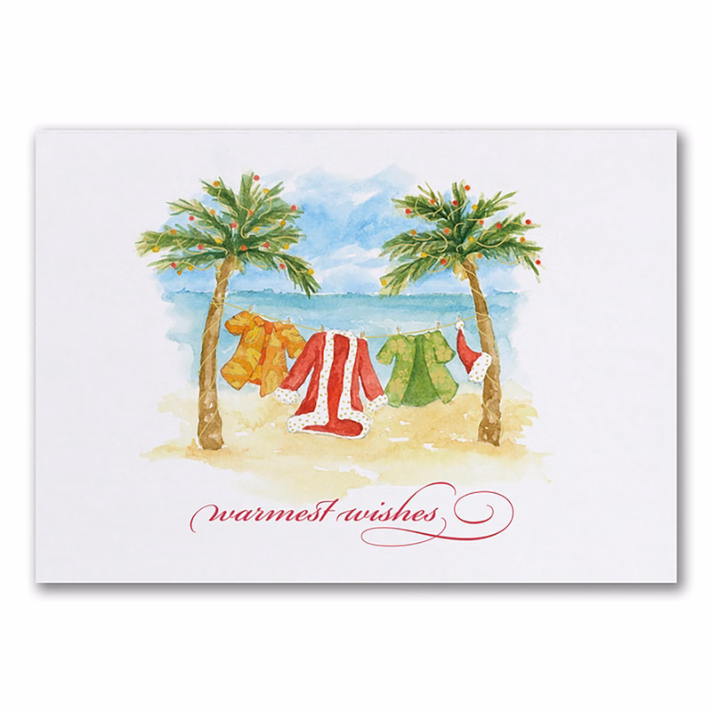 Warm Weather Clothes Economy Holiday Card