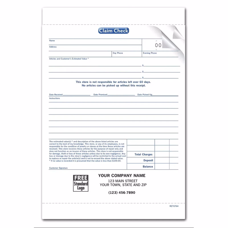 Envelope, Jewelry Order/Repair Form, Large
