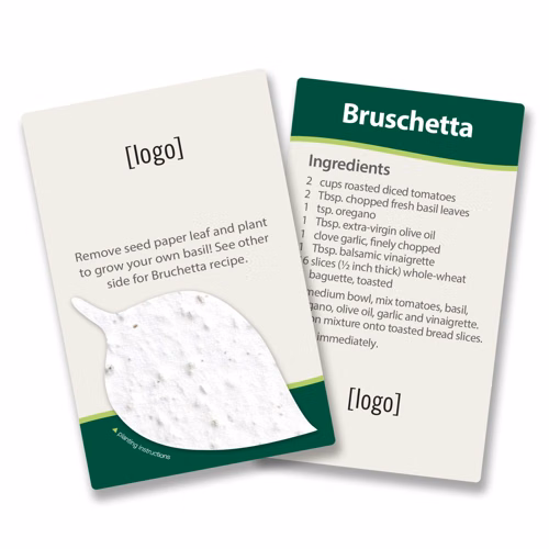 Seed Paper Shape Recipe Card