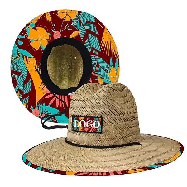 56-58cm Custom Logo Sun Protection Straw Hat 1