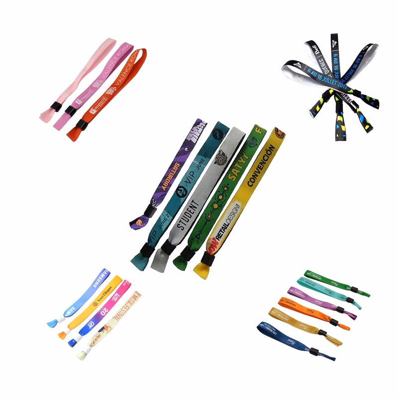 Custom Disposable Fabric Bracelet Woven Wristbands MOQ50