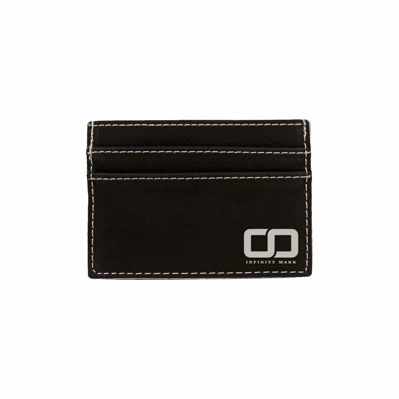 Black/Silver Leatherette Wallet Clip