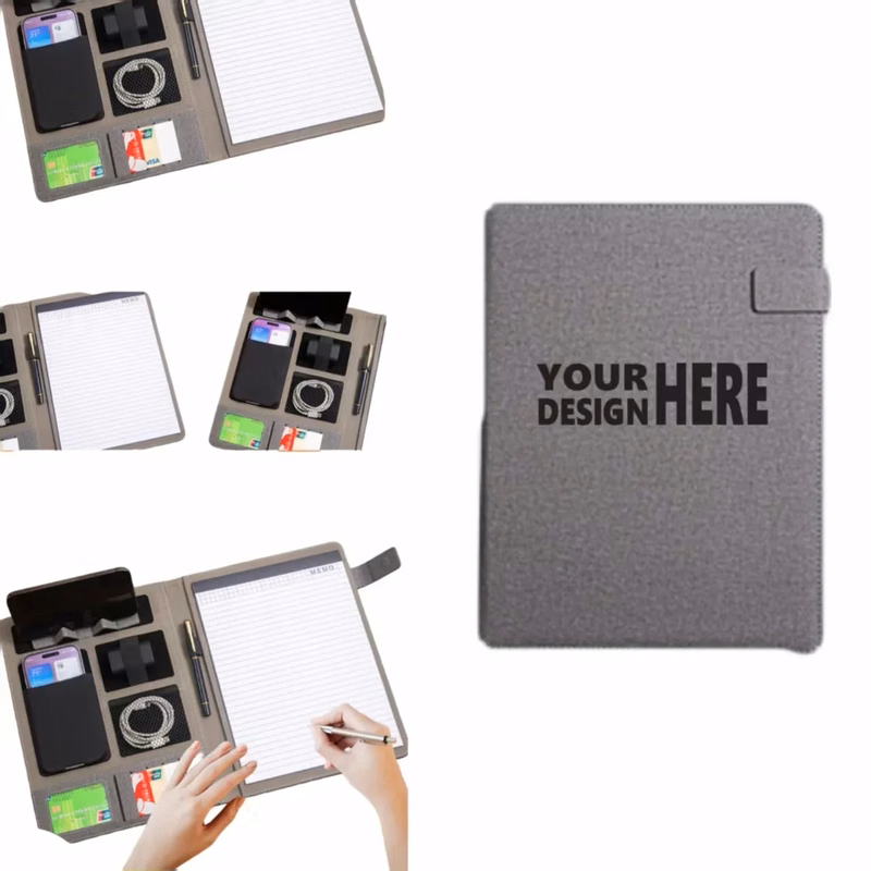 Custom Logo Multifunctional Leather Document Folder