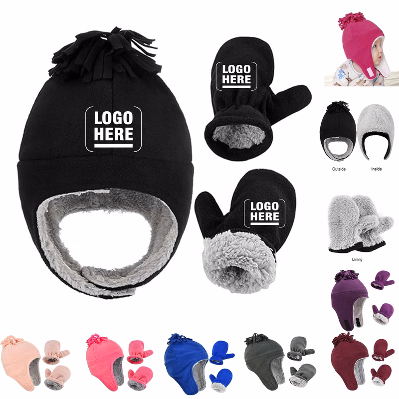 Kids Warm Cute Hat Gloves Set