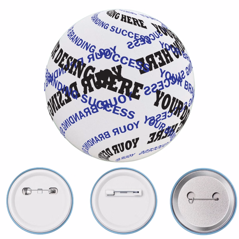 2.28 Inch Tinplate Metal Badge Pin With Custom Logo