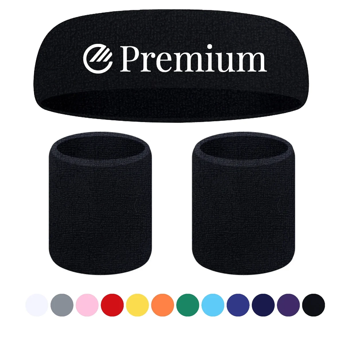 Cotton Towel Sweat Headband & Wristband Set 1