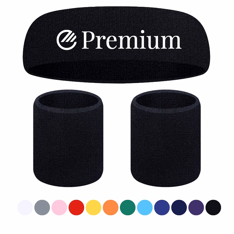 Cotton Towel Sweat Headband & Wristband Set