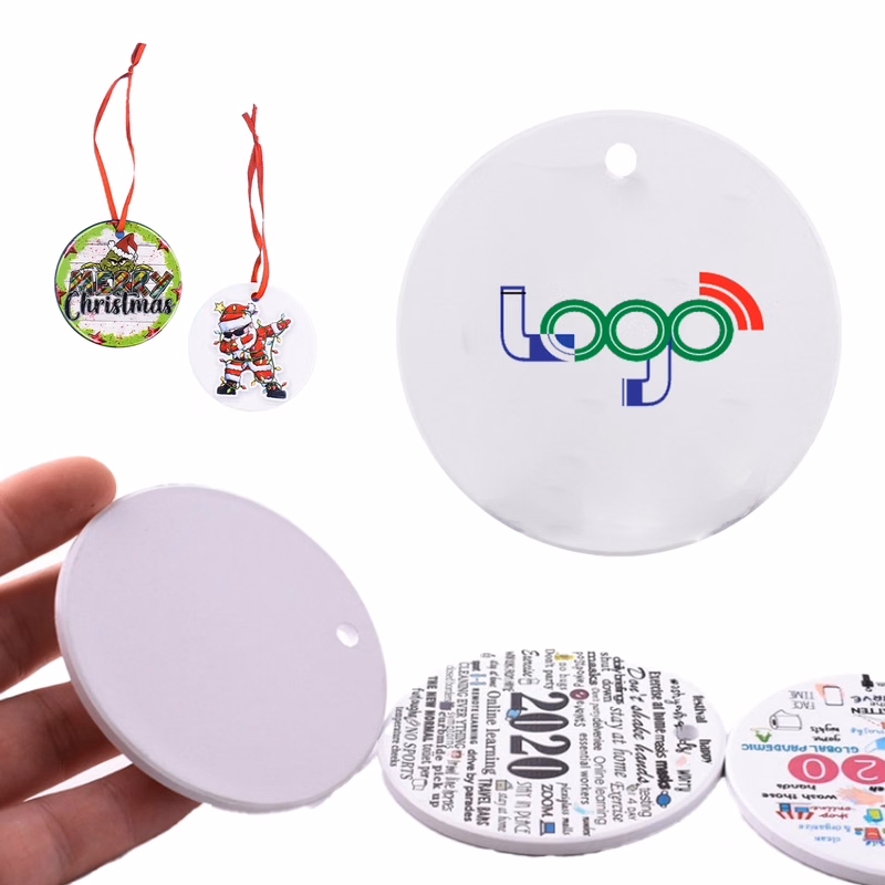 Custom UV Printed Round Ornament, Ceramic / Acrylic Material, 3 Inch