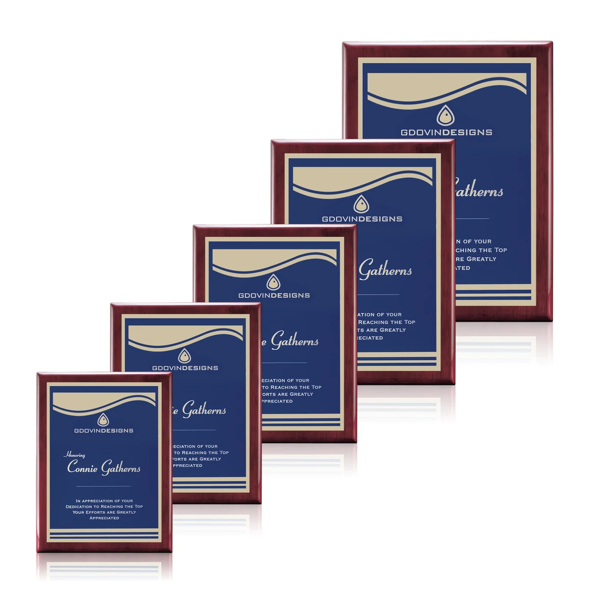 Oakleigh/Marietta Plaque - Rosewood/Blue 1