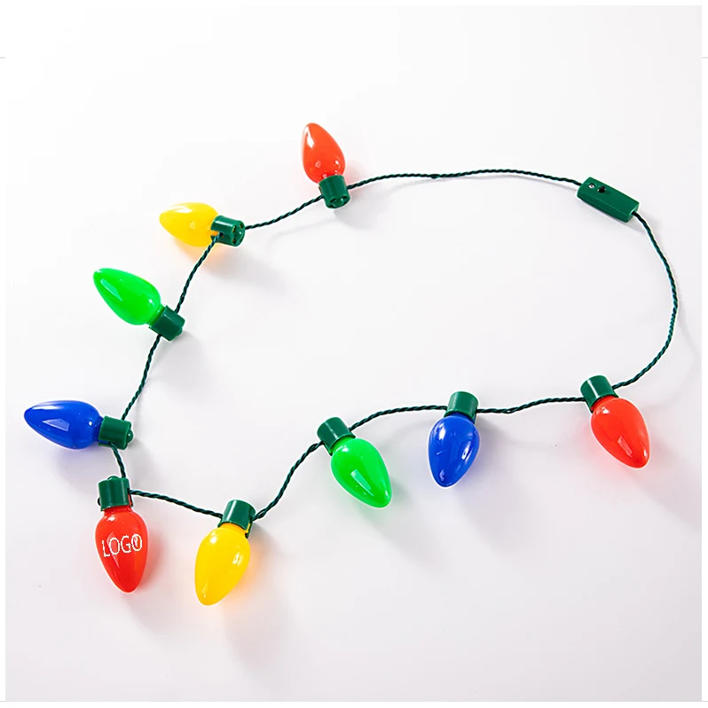 LED Light Up Christmas Bulb Necklace for Party Favors 1