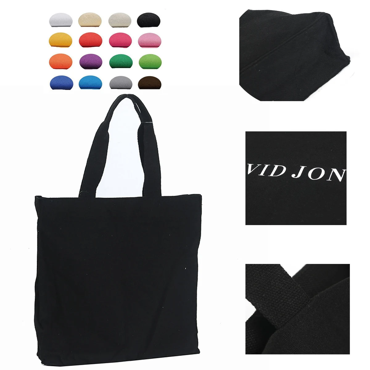 Foldable Tote Canvas Bag, custom tote bag with logo imprint 1