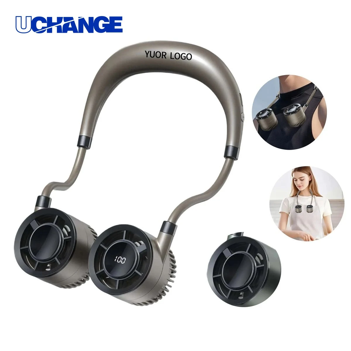 Portable Neck Fan with Adjustable 100 Level Airflow for Travel 1