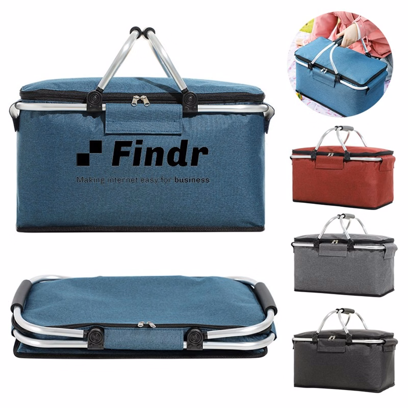 Foldable Insulated Picnic Basket Cooler