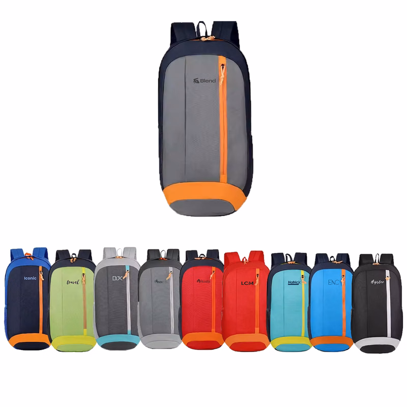 Stock Multi-Panel Waterproof Nylon Backpack - 18x9.5x4.7 in