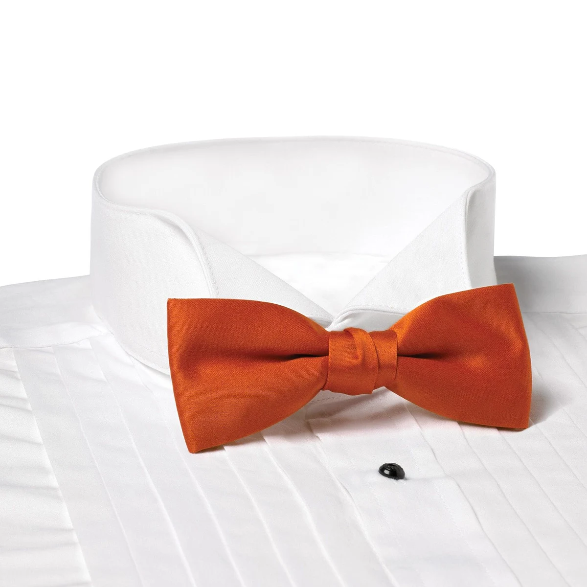 Orange Solid Color Bow Tie - Clip-on 1