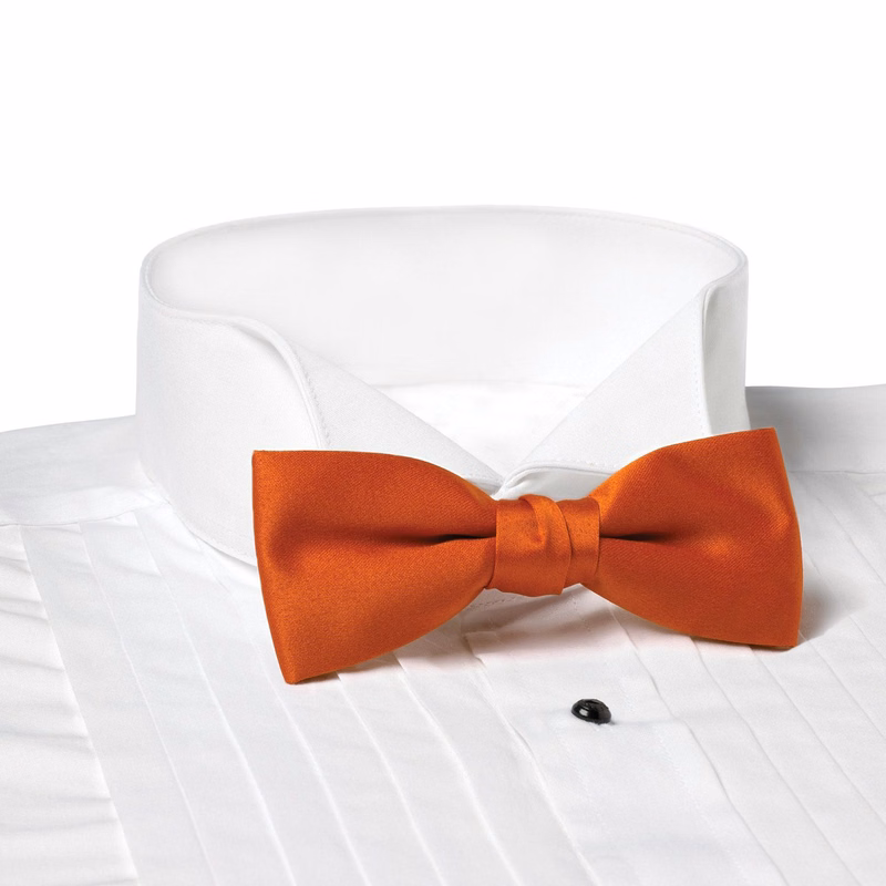 Orange Solid Color Bow Tie - Clip-on