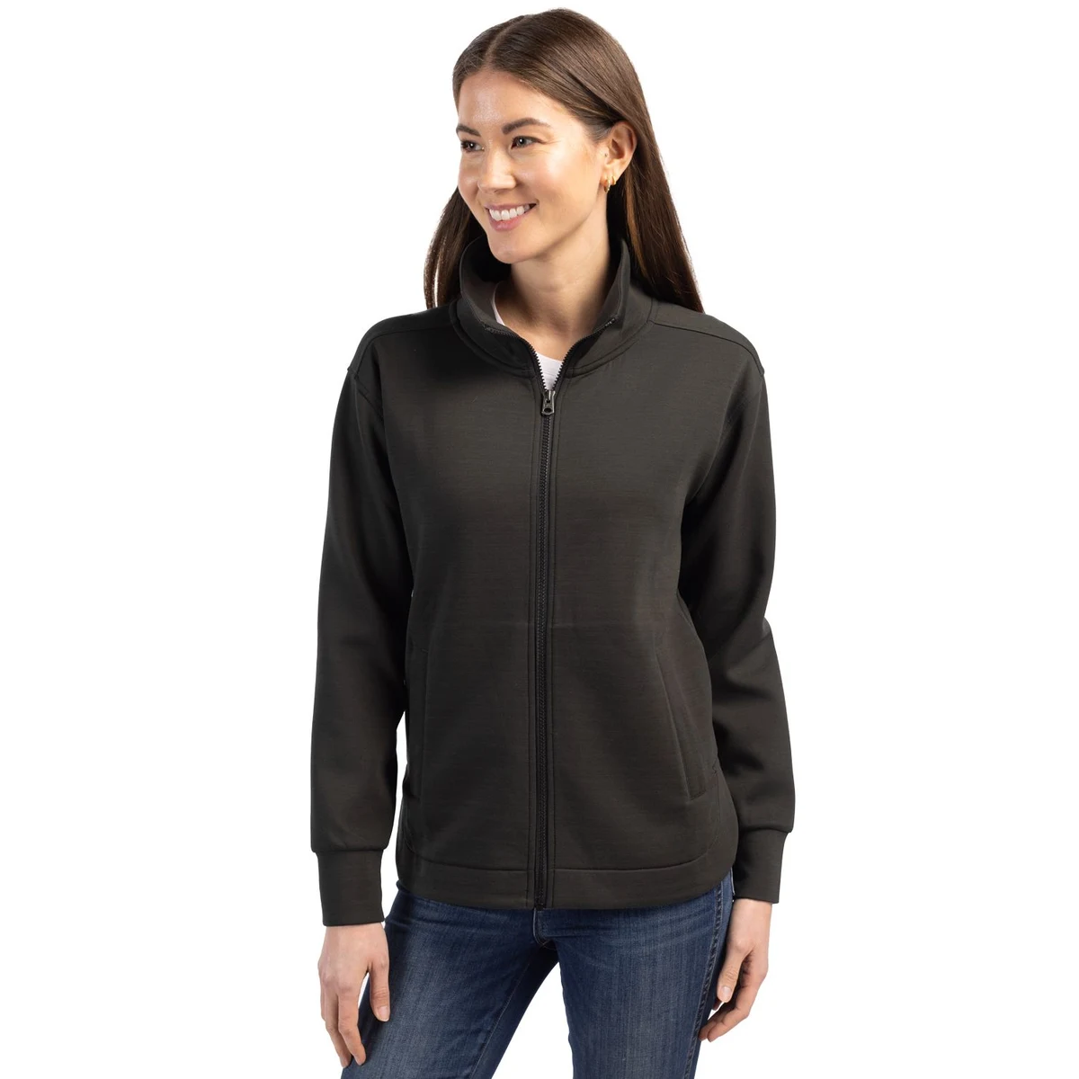 Cutter & Buck Roam Recycled Buttery-Soft Knit Womens Full Zip Jacket 1