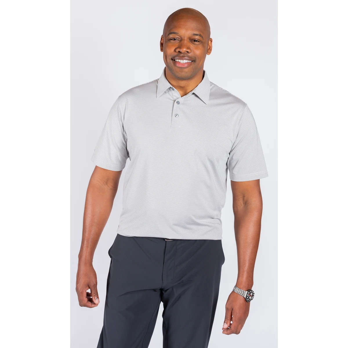 OOBE Men's Charley Striped Performance Polo 1