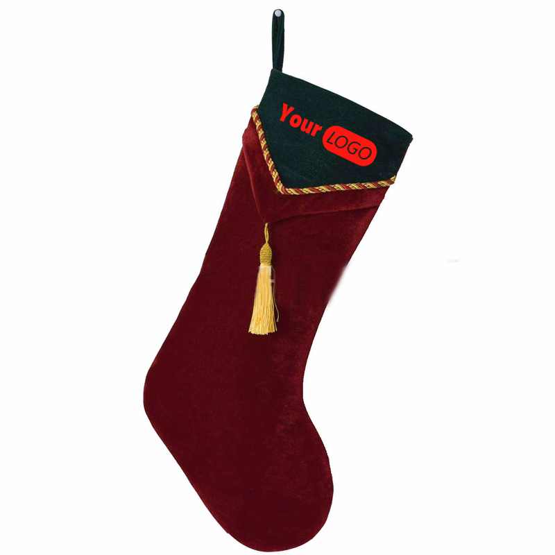 Velvet Candy Cane Family Christmas Festive Socking