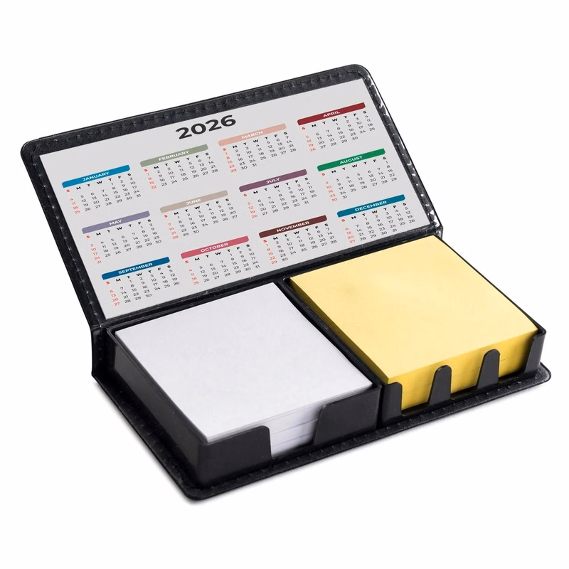 Small Batch -Leatherette Flip-Top Calendar Box with Dual Notes