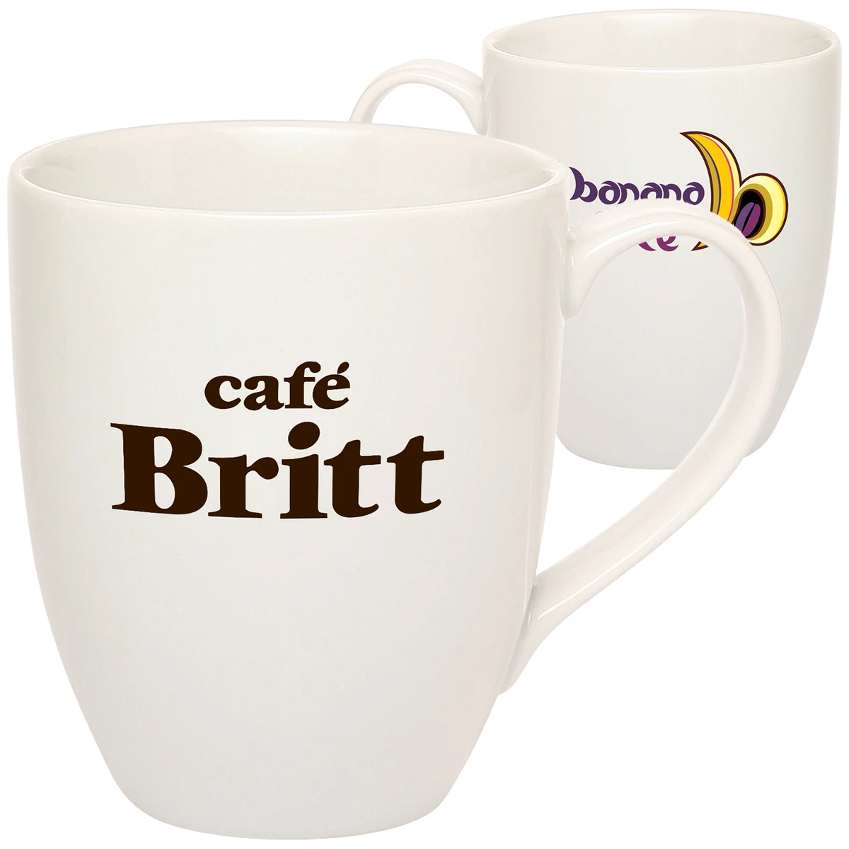 11oz. Vitrified Bistro Porcelain Mugs w/ custom logo 1