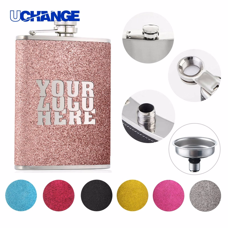 Shiny Stainless Steel Vodka Flask Container with Funnel (8OZ)