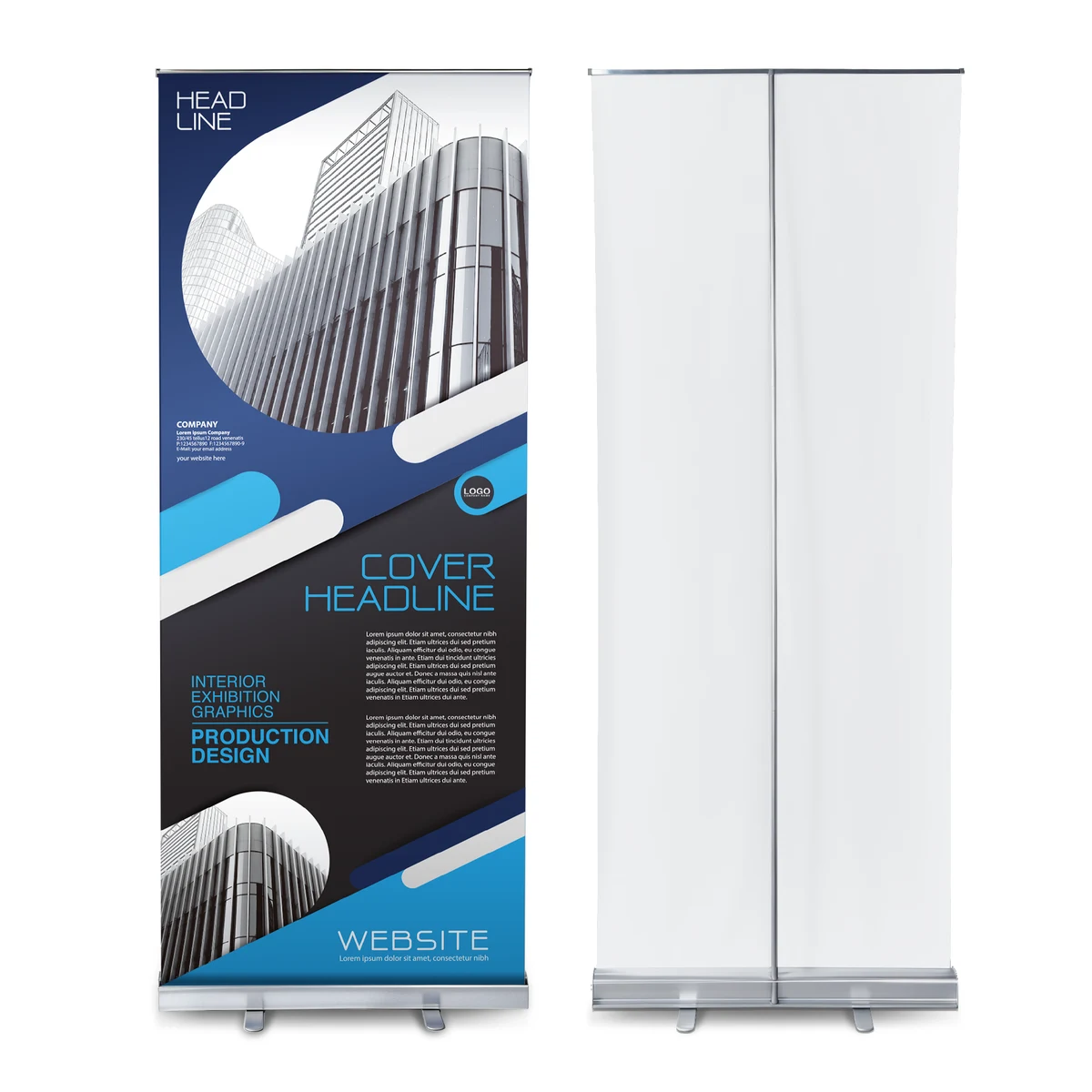 Premium 33.5" X 80" Retractable Aluminum Banner Stand 1