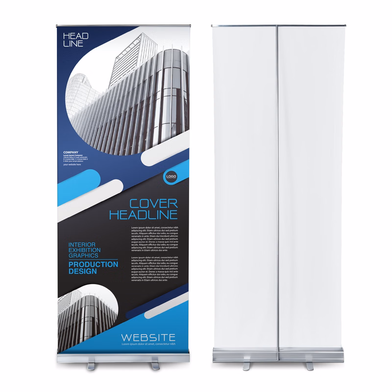 Premium 33.5" X 80" Retractable Aluminum Banner Stand